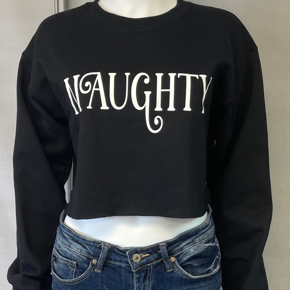 CROPPED NAUGHTY SWEATSHIRT CHRISTIMAS